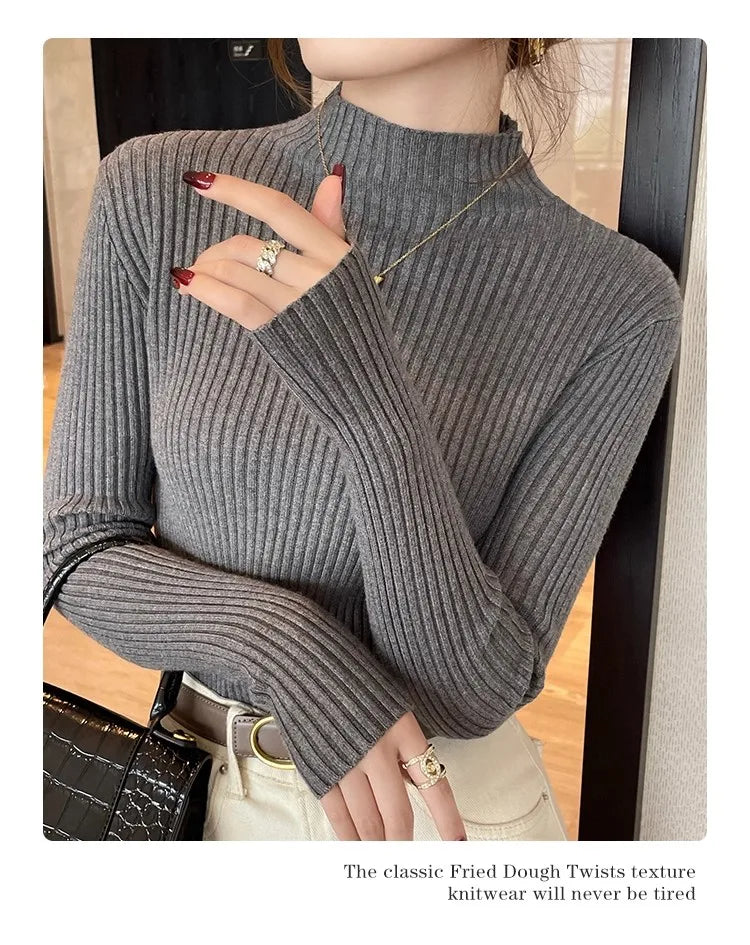 Slim Turtleneck Knit Sweater